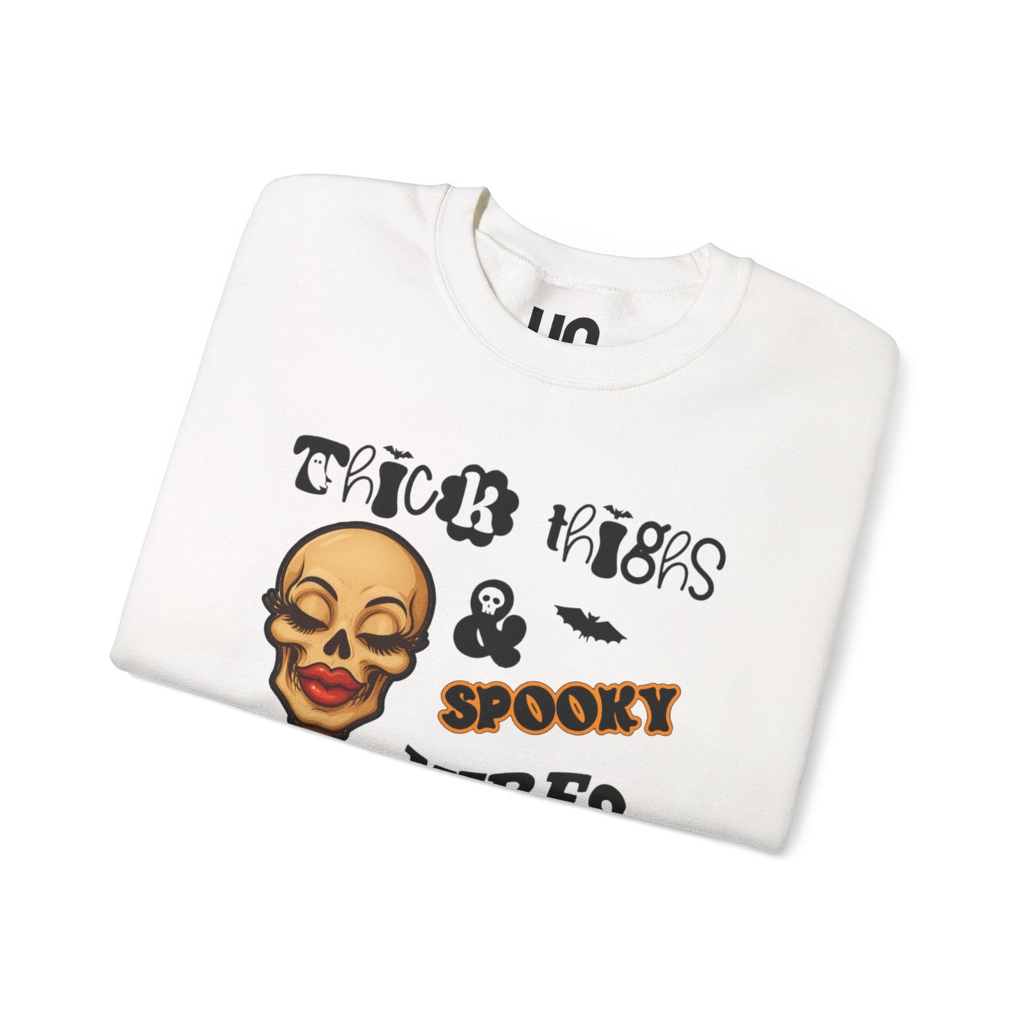 Thick Thighs & Spooky Vibes Sweatshirt, Halloween Crewneck