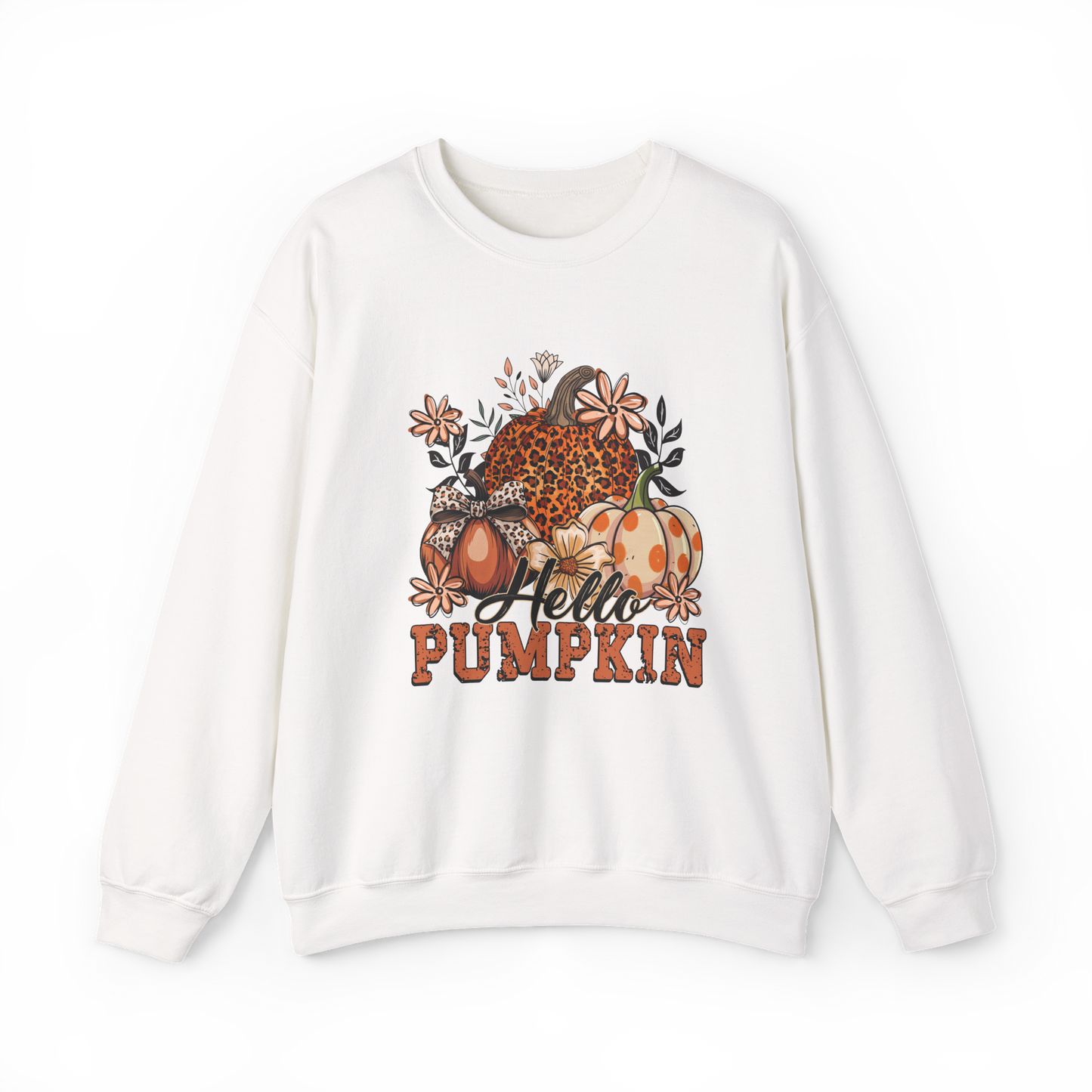 Hello Pumpkin Fall Sweatshirt, Cozy Autumn Top, Unisex Crewneck, Harvest Charm, Thanksgiving Gift, Seasonal Wardrobe Essentials