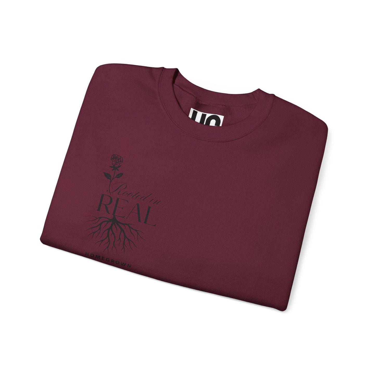 Rooted in Real Sweatshirt: Unisex Cotton-Blend Cozy Crewneck