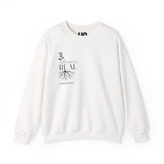 Rooted in Real Sweatshirt: Unisex Cotton-Blend Cozy Crewneck