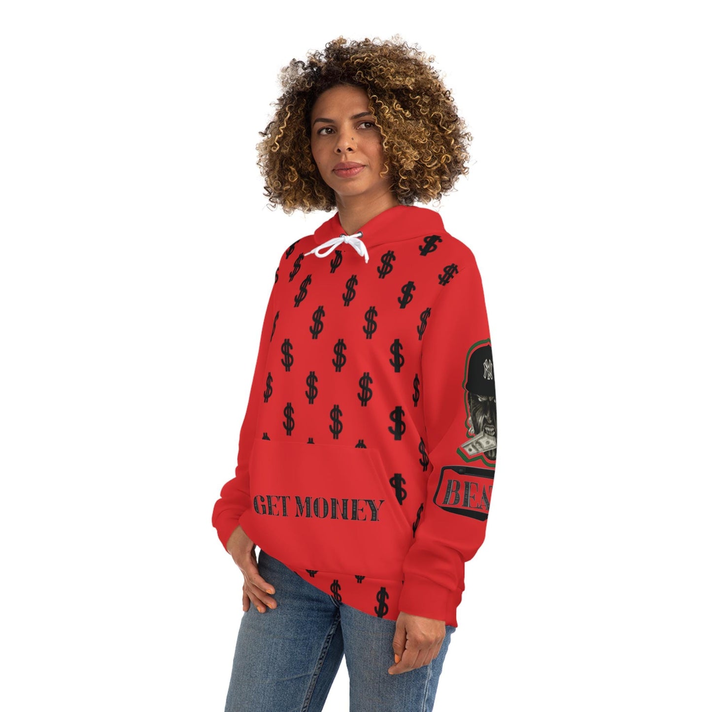 BEATN Money All-Over-Print Hoodie: Unisex Polyester-Cotton Blend
