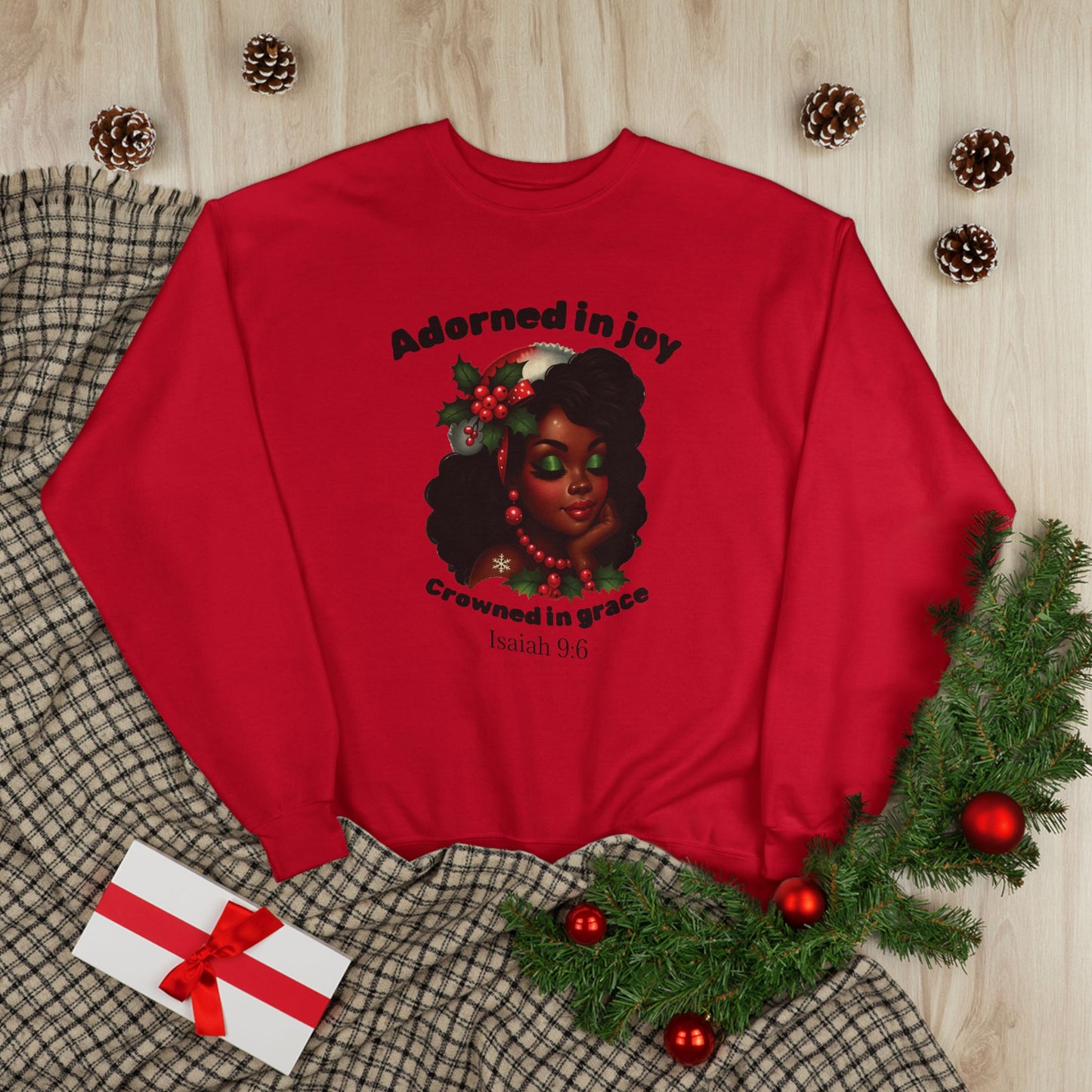 Adorned in Joy Crowned in Grace crewneck sweatshirt |Holiday