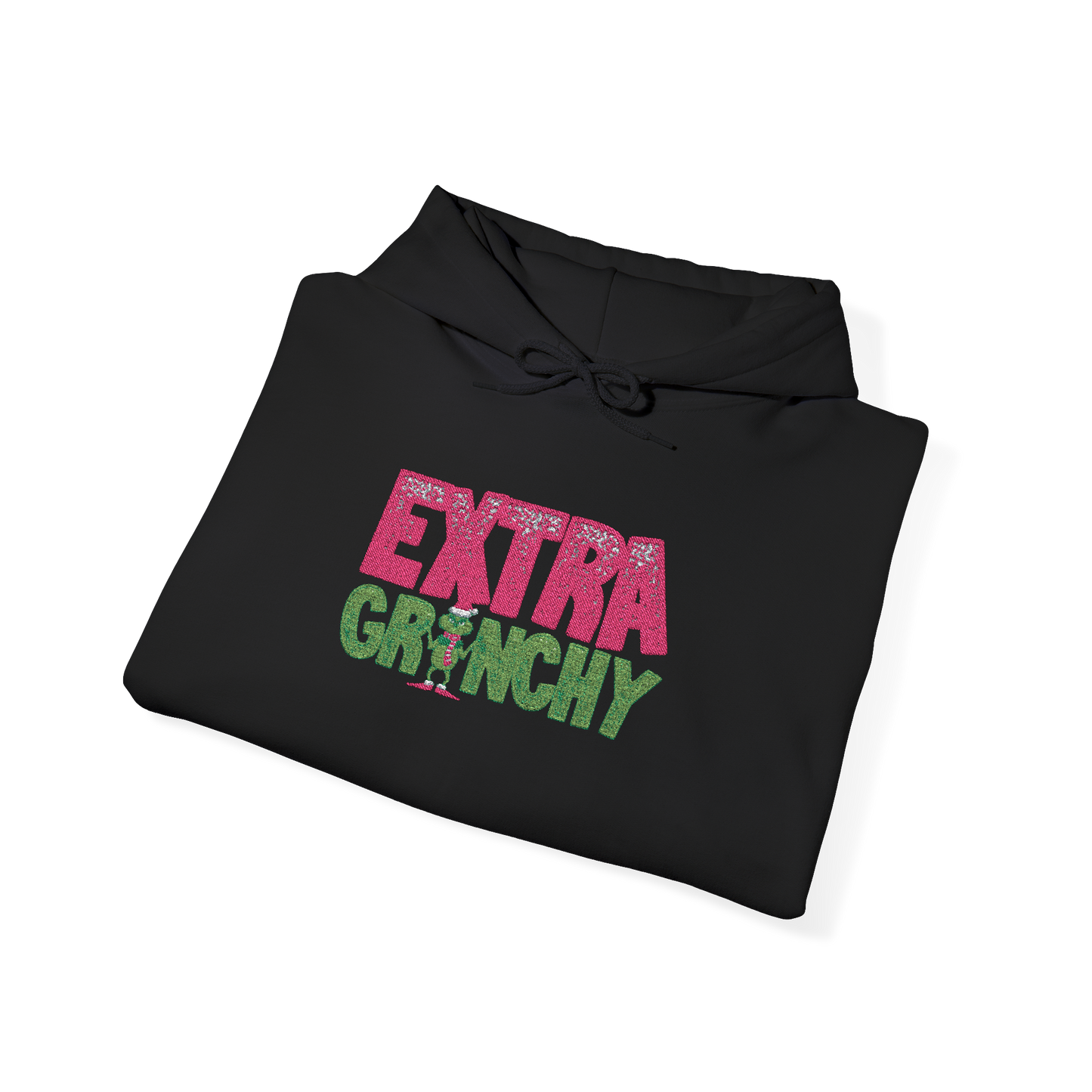 Extra Grinchy Faux Embroidery Custom Hoodie