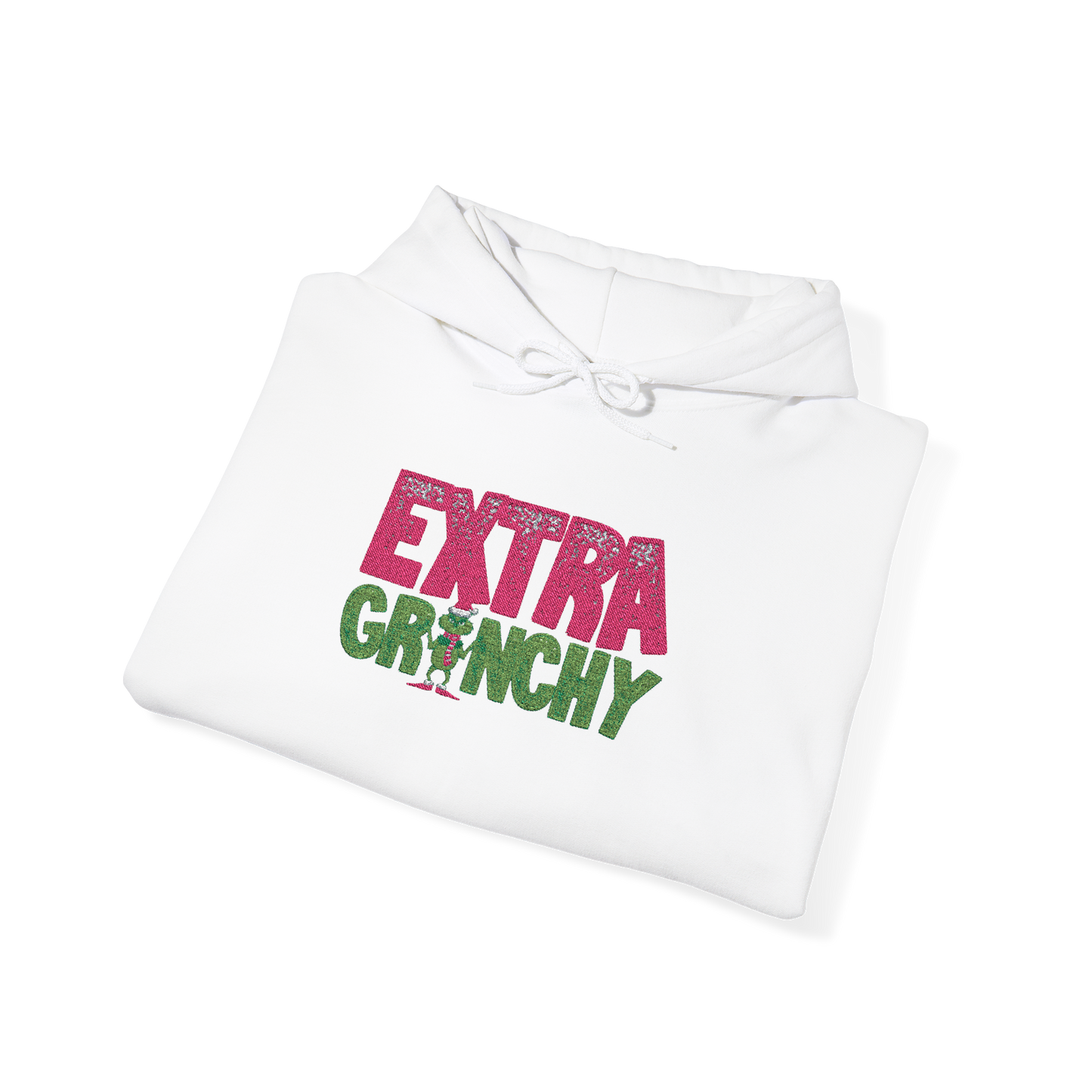 Extra Grinchy Faux Embroidery Custom Hoodie