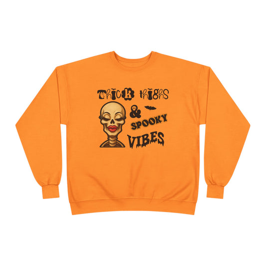 Thick Thighs & Spooky Vibes Sweatshirt, Halloween Crewneck