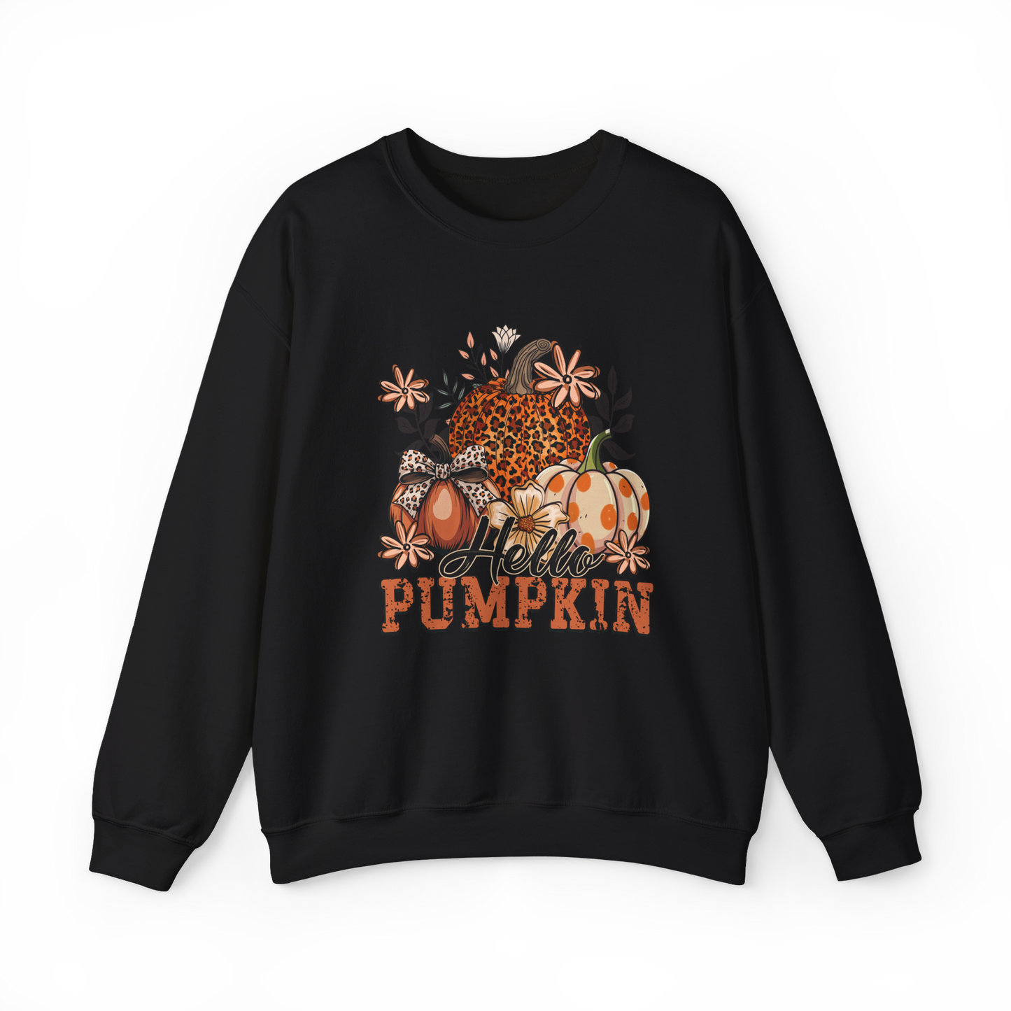 Hello Pumpkin Fall Sweatshirt, Cozy Autumn Top, Unisex Crewneck, Harvest Charm, Thanksgiving Gift, Seasonal Wardrobe Essentials