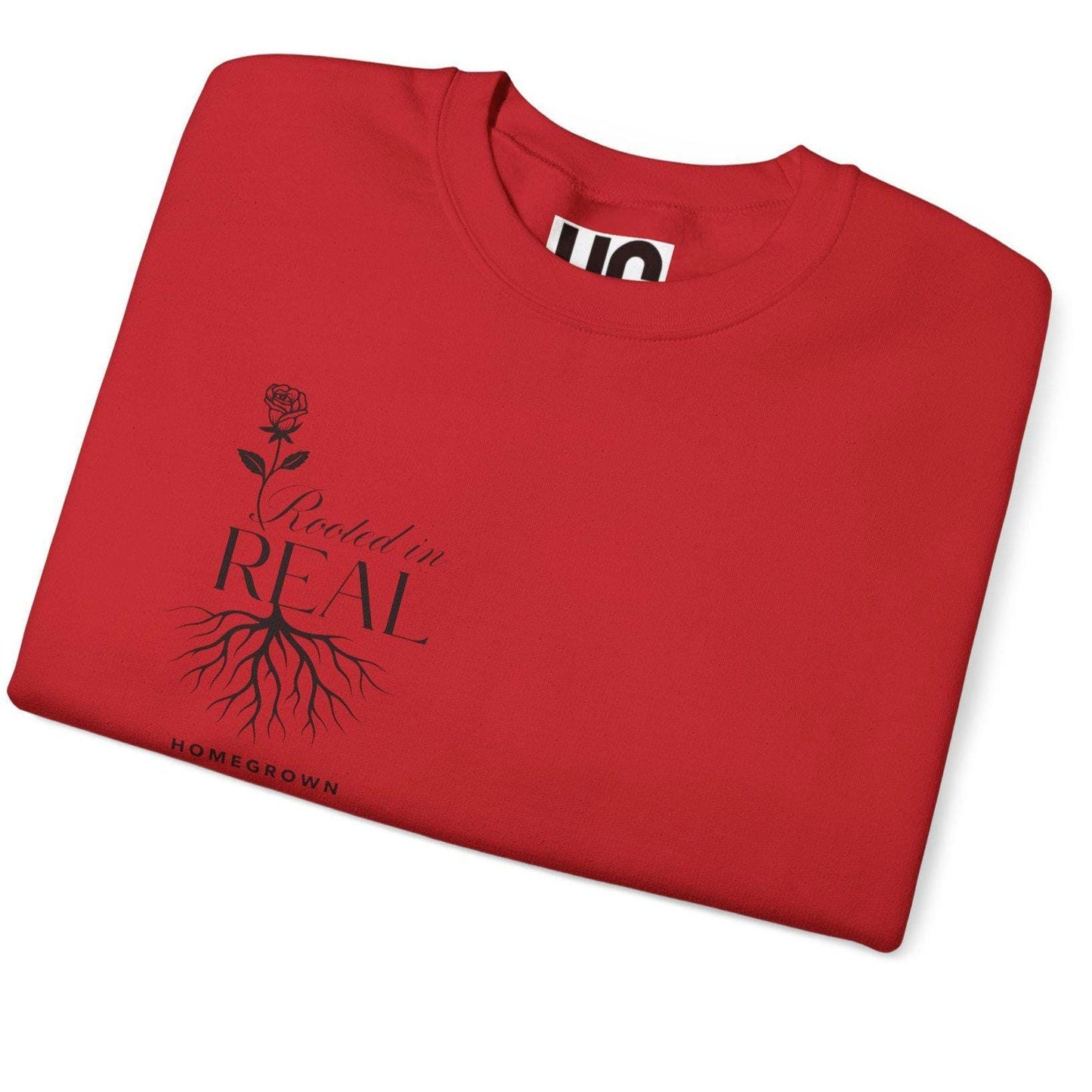 Rooted in Real Sweatshirt: Unisex Cotton-Blend Cozy Crewneck