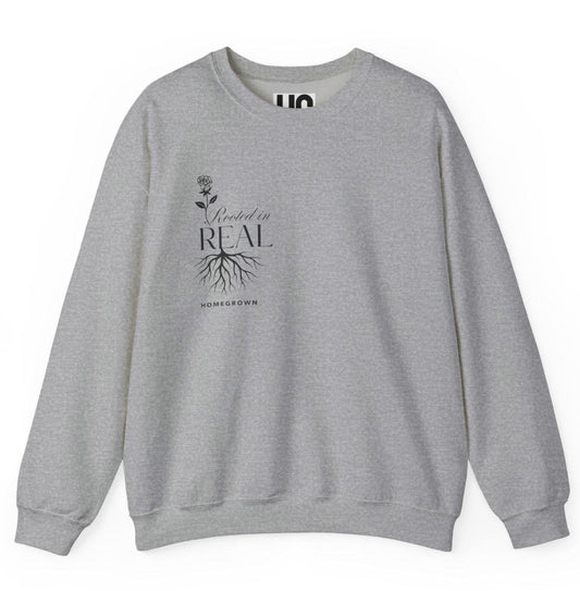 Rooted in Real Sweatshirt: Unisex Cotton-Blend Cozy Crewneck
