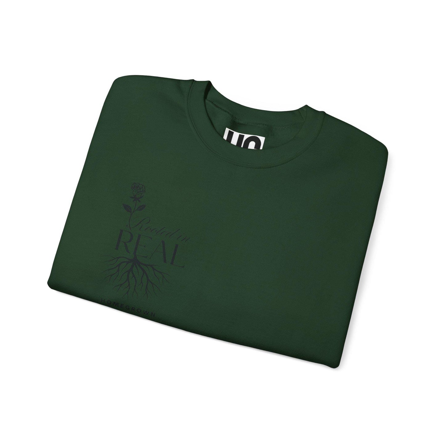 Rooted in Real Sweatshirt: Unisex Cotton-Blend Cozy Crewneck
